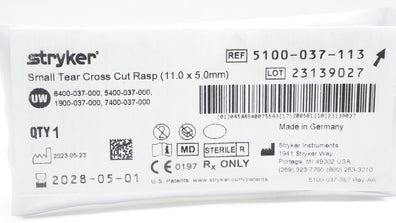 Stryker 5100-037-113 Small Tear Cross Rasp 11.0 x 5.0mm